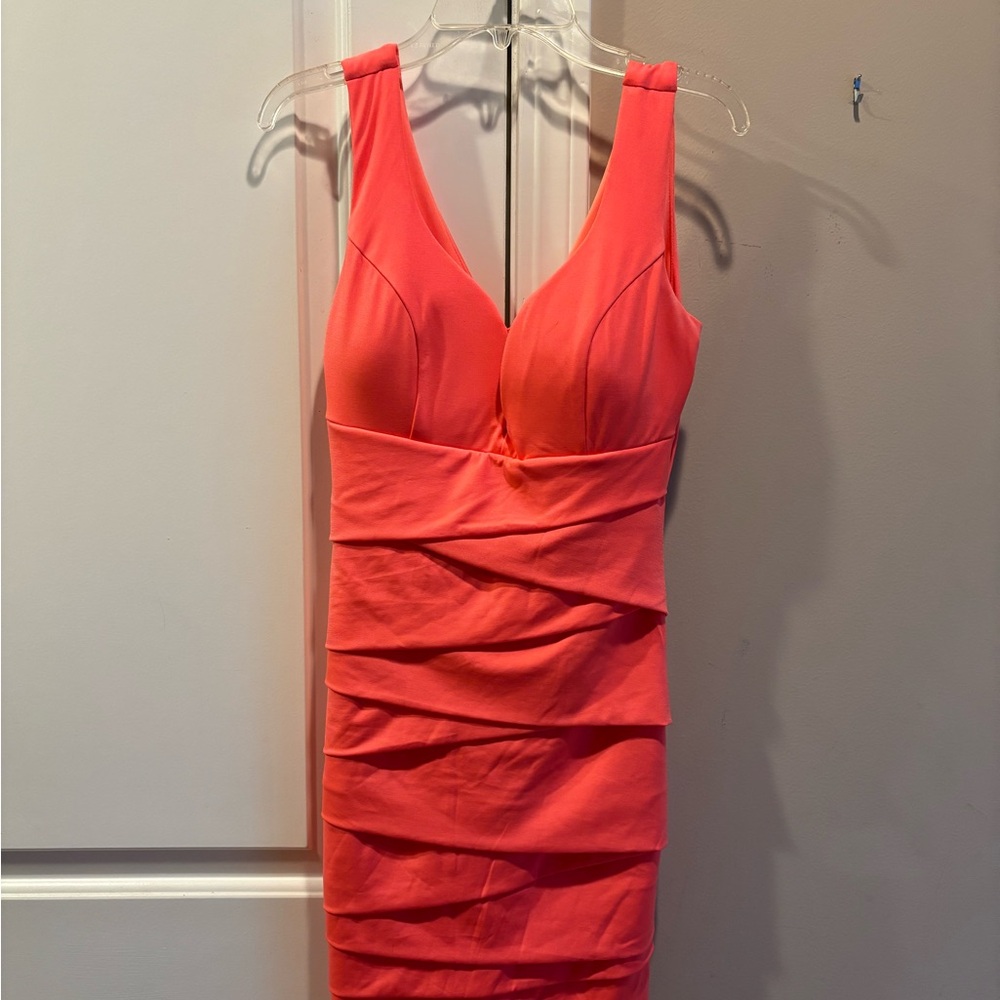 Windsor Bright Orange V-Neck Dress
